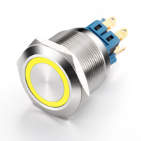 Interrupteur à bouton-poussoir 25 mm 5A 1NO1NC anti-vandalisme en acier inoxydable/aluminium IP65 pour appareils électroménagers et applications extérieures