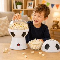 Kinderfreundliche Ölfreie Fußballförmige Kompakte Elektrische Popcornmaschine mit Abnehmbarem Deckel für Geburtstagsfeiern