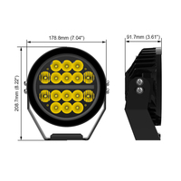 Feux de route LED 160W ronds de 7 pouces pour tout-terrain 4x4, projecteur avec DRL dynamique blanc ambre