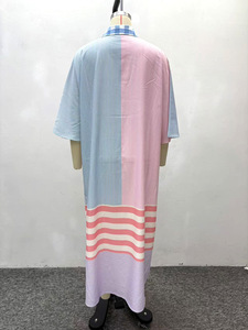 ชุดเดรสยาวลายทางคอปกสไตล์ลำลองสำหรับผู้หญิงไซส์พลัสสไตล์แอฟริกัน - Product Image 6