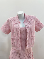 AIMEISI Vêtements pour femmes très vendus, robe élégante en crochet ajouré avec strass roses, ensembles deux pièces pour femmes