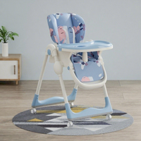 Chaise haute pour bébé réglable en hauteur sur 7 niveaux avec 5 positions inclinables pour s'allonger, chaise d'alimentation pliable avec coussin en coton PU