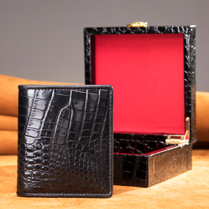 Design 100% <span class=keywords><strong>portafoglio</strong></span> in vera pelle di <span class=keywords><strong>coccodrillo</strong></span> portafogli Bifold da uomo con elegante portacarte portamonete per uomo - Product Image 2