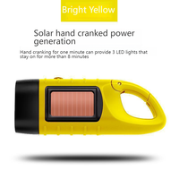 Nouvelle lampe torche tactique LED à manivelle manuelle, mini portable, solaire, rechargeable, IP65, pour l'extérieur, l'alpinisme, avec boucle