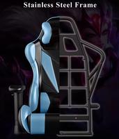 Chaise de jeu pour ordinateur avec réglage en hauteur par vérin à gaz, en cuir PU, avec repose-pieds et massage