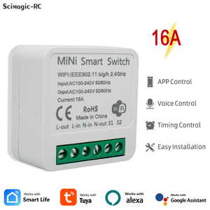 SMG-3011 16a מיני מתג wifi חכם ממסר הביתה חכם יישום שליטה מרחוק עובד עם alexa Google הביתה אליס - Product Image 6