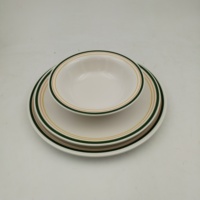 Ensemble de vaisselle en mélamine ronde durable, assiettes réutilisables et écologiques de haute qualité, bols sans BPA avec motif personnalisable
