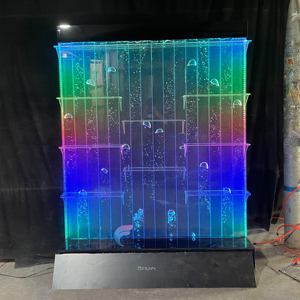 LED Acrylic Glass Movable Transparent Laser Cut Waterfall Standing <b>Wall</b> Decoration Divider <b>Screen</b> Glass Programmable Bubble - Product Image 1