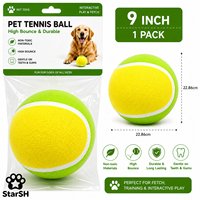 Balles de tennis personnalisées pour chiens de 9 pouces, rebondissantes, durables, jouets interactifs pour chiens, plusieurs tailles et couleurs, logo OEM