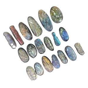 Pierres précieuses semi-précieuses de différentes tailles, pièces, labradorite, têtes de mort - Product Image 6