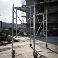 Plateforme d'échafaudage de type H avec plancher et escalier intégrés, idéale pour la construction extérieure et l'utilisation moderne
