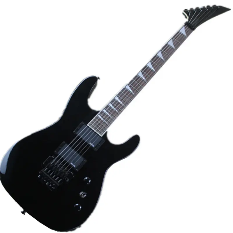 Black Body Electric Guitar with EMG Pickups,Floyd Rose electric guitar bridge,fretboard electric guitar