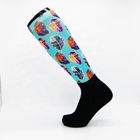 Chaussettes équestres hautes imprimées par sublimation pour femmes, conception d'illustration personnalisée