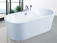 KMRY Matériau Moderne Forme de Bateau Autoportant Pas Cher Salle de Bain Baignoire Autoportante Réversible Baignoire en Acrylique de Haute Qualité