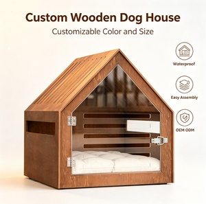 Casa <span class=keywords><strong>de</strong></span> <span class=keywords><strong>Madera</strong></span> <span class=keywords><strong>de</strong></span> Lujo Personalizada <span class=keywords><strong>para</strong></span> Gatos y <span class=keywords><strong>Perros</strong></span>, Cama <span class=keywords><strong>para</strong></span> Mascotas en Forma <span class=keywords><strong>de</strong></span> Casa con 3 Opciones <span class=keywords><strong>de</strong></span> Tamaño, Venta al Por Mayor - Product Image 1