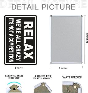 Su misura 8*12 pollici di vendita diretta dalla fabbrica Relax <span class=keywords><strong>siamo</strong></span> tutti pazzi, non è un segno di concorrenza con protezione UV e impermeabile - Product Image 2