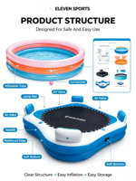 Grenzüberschreitender, verdickter, anpassbarer aufblasbarer Swimmingpool für Kleinkinder, rechteckiger Pool, tragbarer großer Haushaltspool für Kinder und Erwachsene