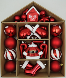 Bolas Colgantes para Árbol de Navidad Rojas y Doradas, Weihnachtskugeln, Palline Di Natale, Juego de Bolas de Navidad de Plástico Irrompible para Decoración - Product Image 2