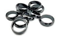 Anneaux en pierre hématite à facettes 6T/10T pour femmes et hommes, anneaux en hématite en pierre Non magnétique qui absorbent l'énergie négative
