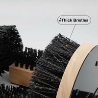 Grattoir et nettoyeur de bottes robustes pour l'extérieur avec manche en bois et poils en nylon - Durable pour la boue/la saleté/la neige 9,6x6,1x4,7 pouces
