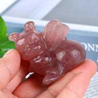 Vente en gros de sculptures d'animaux en cristal naturel poli, matériaux mixtes, quartz, abeilles sculptées pour cadeau