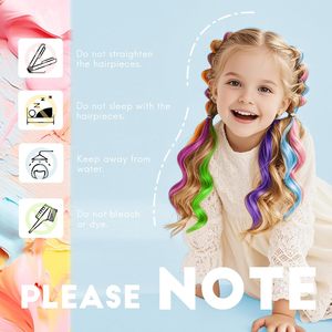 <span class=keywords><strong>Extension</strong></span> per Capelli Colorati per Bambine, Clip con Estensioni Arcobaleno, Trecce Bicolore Ricci per Halloween, 24 Pezzi - Product Image 6