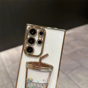 Diseñador de lujo taza de café arenas movedizas Bling brillo chica placa caja del teléfono para <span class=keywords><strong>Samsung</strong></span> S22 S23 S24 Ultra - Product Image 3