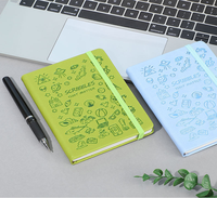 Benutzer definiertes Leder-Notizbuch mit vollem Präge muster auf dem Cover PU Journal mit Elastic Band Hardcover PU Planner Note Books
