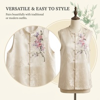 Gilet sans manches en mélange soie et laine, broderie Luneville française, nouveau style chinois, pour soirée, vente en gros