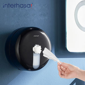 Rollo de papel higiénico transparente, dispensador montado en la pared, sin perforar, soporte para hotel - Product Image 1