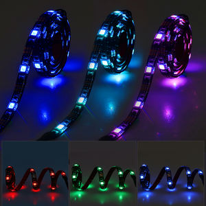 DC 5V USB LED 스트립 5050 방수 RGB LED 라이트 1M 2M RF 17Key 원격 제어 용 TV 스케이트 보드 자전거 빛나는 신발 - Product Image 5