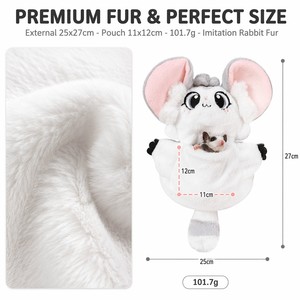 Sac de couchage suspendu en fausse fourrure de lapin, type marionnette à main, et nid-caverne en peluche pour petaugeur, 2-en-1, pochette de réconfort, lit-cage chaud, doux et confortable - Product Image 4