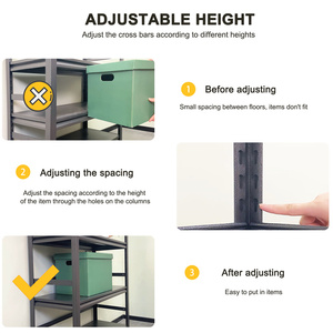 Étagères de garage pour la maison Étagères de rangement en tôle à 5 couches Étagères en métal pour le <span class=keywords><strong>bricolage</strong></span> - Product Image 3