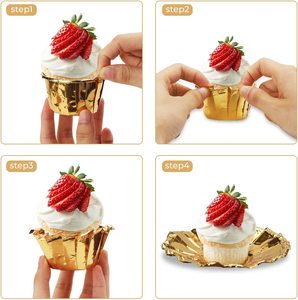 Fabbrica <span class=keywords><strong>in</strong></span> magazzino per uso alimentare 50*39mm di dimensioni laminate con lamina di <span class=keywords><strong>alluminio</strong></span> per Cupcake fodera per Cupcake con rivestimento <span class=keywords><strong>in</strong></span> pz/set 50 tazza per torta - Product Image 2