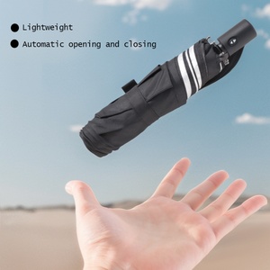 High Quality Strong Foldable Business Modern Automatic Folding Umbrella Custom Logo Printing Promotional Use Lightweight 300g - Product Image 4