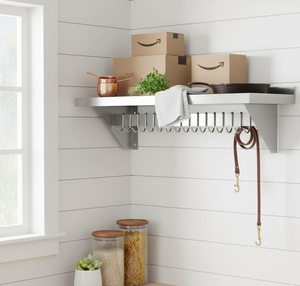 Estante de Pared de Acero Inoxidable, Resistente, para Ollas y Sartenes con Ganchos, para Cocina Comercial - Product Image 3