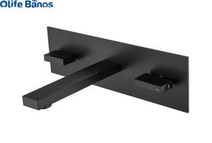 Guangdong Salle de bain 3 trous Vieux montage <span class=keywords><strong>mural</strong></span> Robinets de lavabo de salle de bain Mélangeur de lavabo dissimulé en or brossé Robinet chaud et froid - Product Image 6