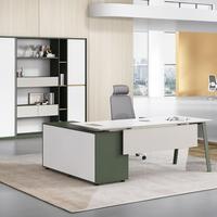 Conjunto de Escritorio Ejecutivo Modular Moderno y Ecológico en Forma de L, Adecuado para Trabajo Administrativo, con Garantía de Dos Años