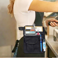 Tablier de serveur pochette de taille sac d'argent utilitaire tablier de service de travail pour hôtel Bar toile Restaurant serveur sac de taille