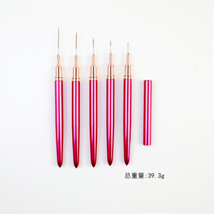 Pincel delineador de uñas de 5-15 mm, extrafino, rosa, con logo personalizado, para pintura en gel acrílico, juego de plumas para dibujo, para salón de manicura, venta al por mayor - Product Image 3