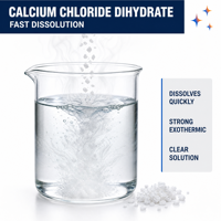 Chlorure de calcium dihydraté en granulés, qualité industrielle, produit chimique pour la fonte de la neige
