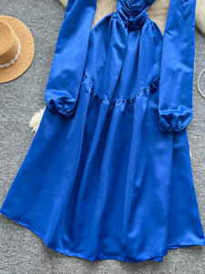 夏季优雅无肩带束腰百褶中长连衣裙女式帝国风格背心裙 - Product Image 3