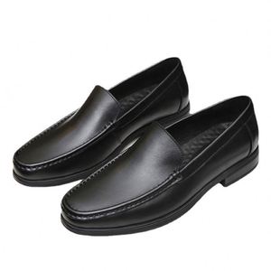 Mocassins de bureau de luxe personnalisés à bout carré noir, en cuir véritable respirant et léger, à lacets, pour printemps-été - Product Image 4