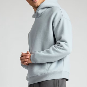 เสื้อครอปแบบมีฮู้ดผ้าคอตตอนสีฟ้าอ่อน - Product Image 2