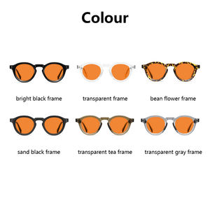 กรอบแว่นตาทรงกลมคลาสสิกใหม่จากโรงงานจีนโดยตรง เลนส์กรองแสงสีส้ม TR90 ทนทาน ใช้ได้ทั้งชายและหญิง ป้องกันแสงสีฟ้า - Product Image 5