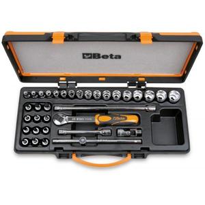 BETA - 009100944 Set con 17 enchufes, 12 controladores de enchufes y 5 accesorios-EAN 8014230106571 CONJUNTOS DE TRINQUETE Y TOMA 3/8" - Product Image 1