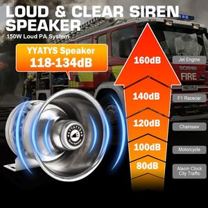 Sirine Darurat 8Tones 200W untuk Polisi/Mobil Pemadam Kebakaran, PA IP67 Tahan Air, Mode Yelp/Wail/Hi-Lo, Speaker dengan Mikrofon, Sistem PA Kendaraan |   12V - Product Image 3