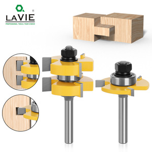Fresa para madera Lavie en forma de T de 8 mm con tres dientes para juntas dentadas - Product Image 1