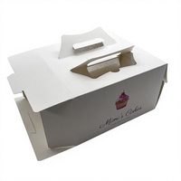 Boîte en carton blanc personnalisée, gaufrée, laminée mate, recyclable, adaptée aux aliments, pour l'emballage de gâteaux d'anniversaire faits main