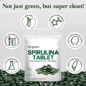 Comprimés de spiruline de haute qualité 100 %, marque privée OEM, complément nutritionnel en vrac, comprimés mixtes de spiruline et de chlorelle - Product Image 6